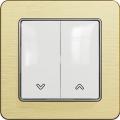 Sedna roller shutter switch (white insert, brushed gold frame)